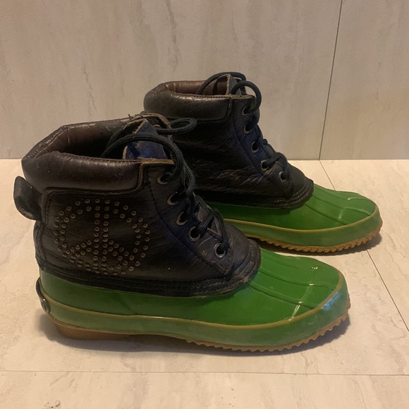 Lucky Brand Daria Women's Black Green Peace Duck Ankle Boots Size 8M - Picture 3 of 12